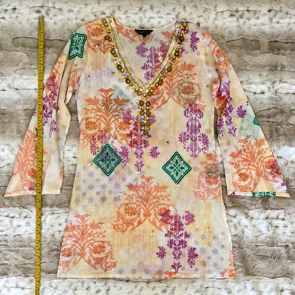 NWOT chaudry KC sheer swim cover-up - Picture 2 of 8